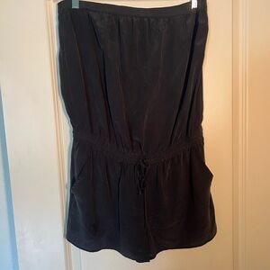 Joie black silk romper size medium